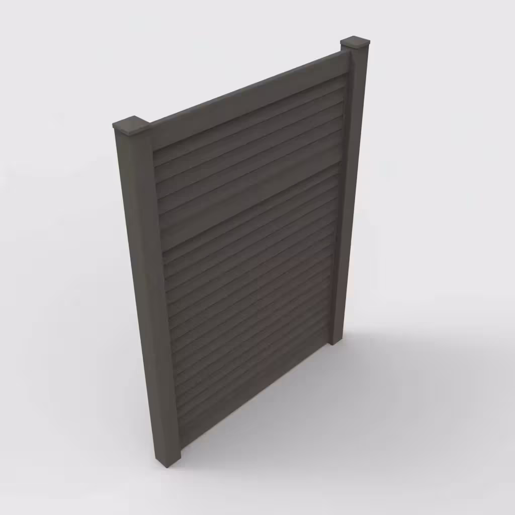 D. walnut horizontal privacy 8 ft fence, isometric view