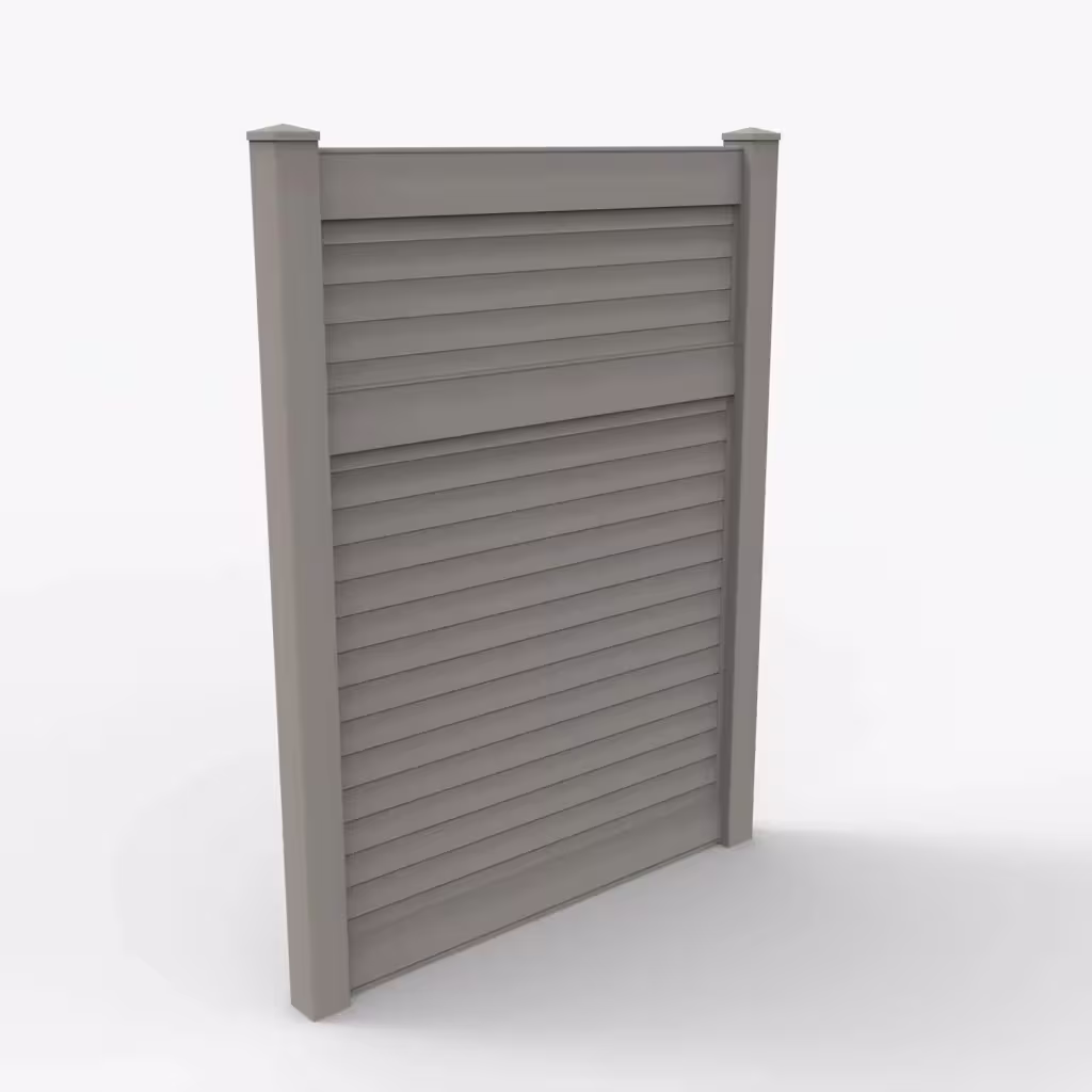 Gray horizontal privacy 8 ft fence, main view