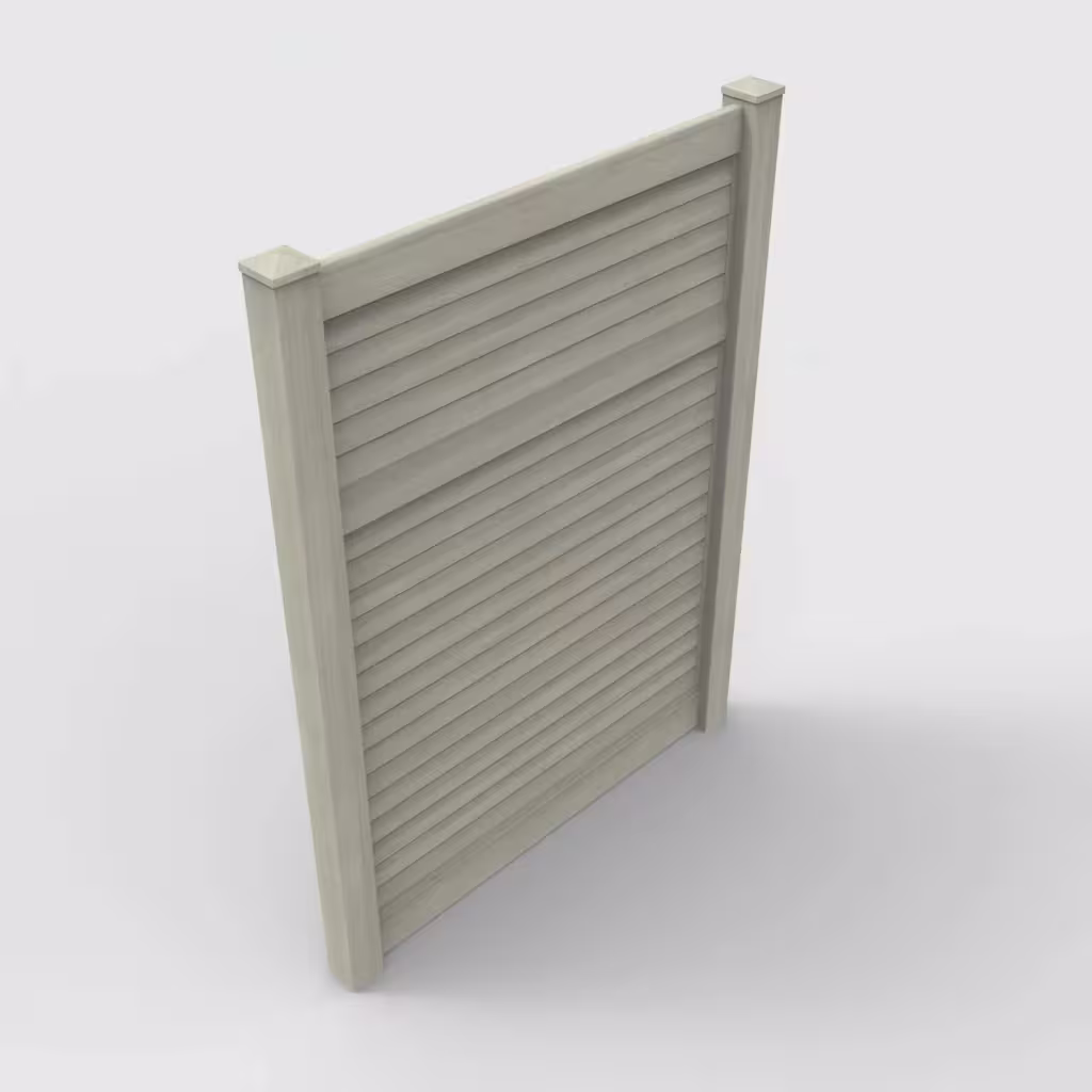 Mesquite horizontal privacy 8 ft fence, isometric view