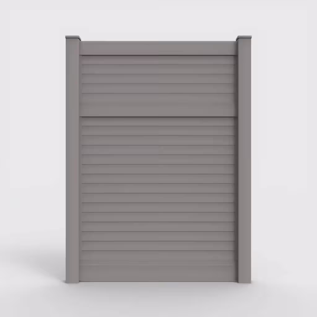 Slate gray horizontal privacy 8 ft fence, front view