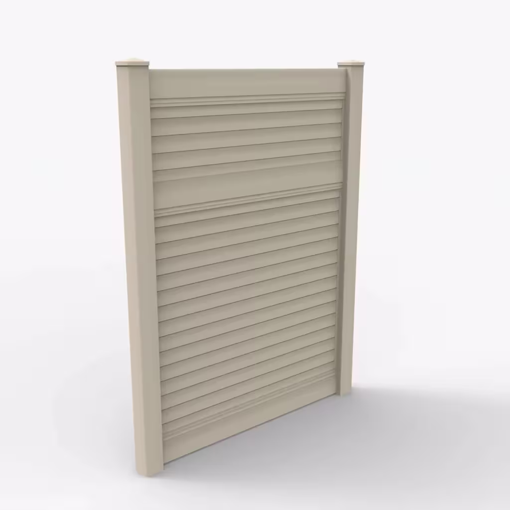 Tan horizontal privacy 8 ft fence, main view
