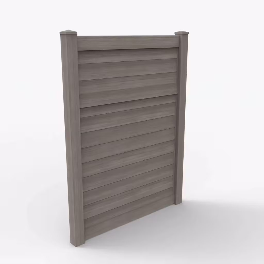 Weathered blend horizontal privacy 8 ft fence, main view