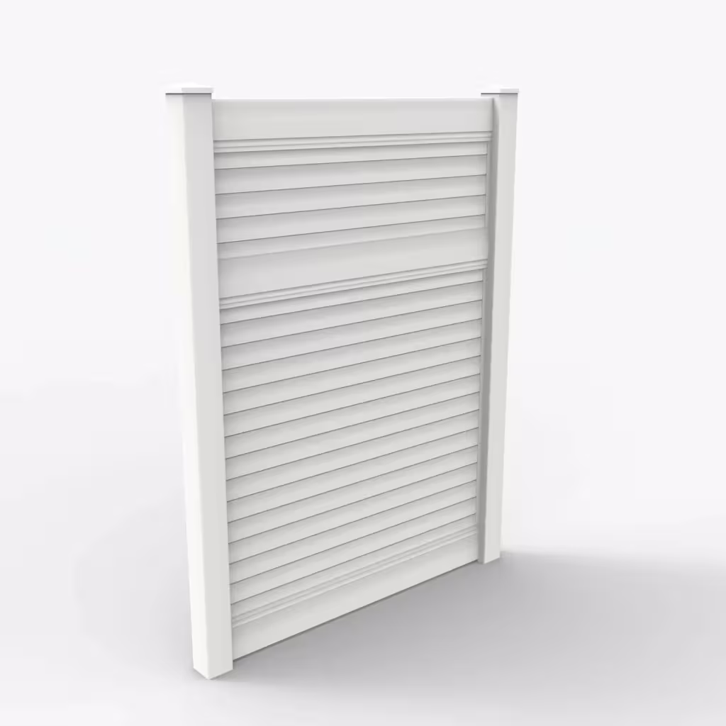 White horizontal privacy 8 ft fence, main view