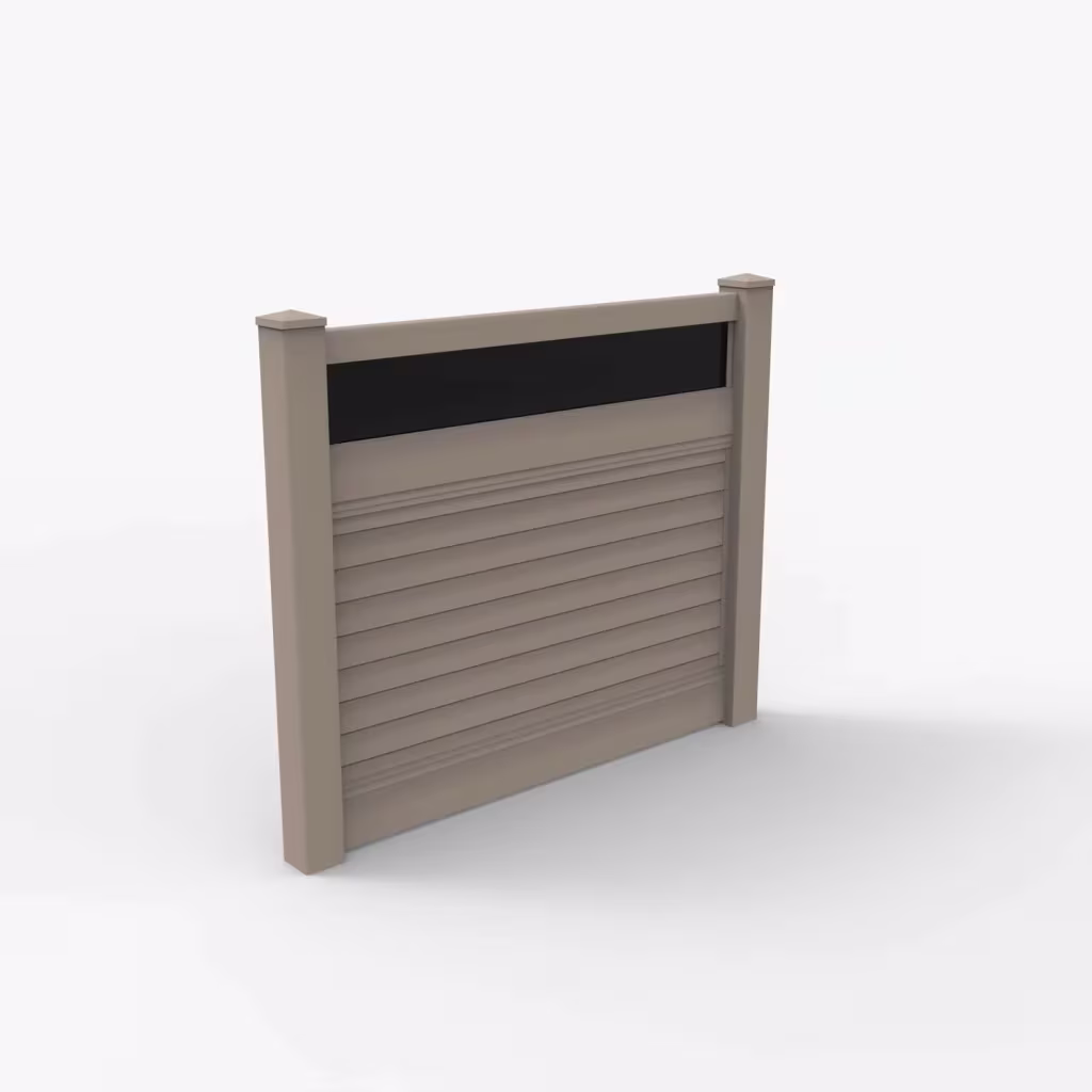 Clay horizontal privacy with acrylic top 5 ft fence, main view