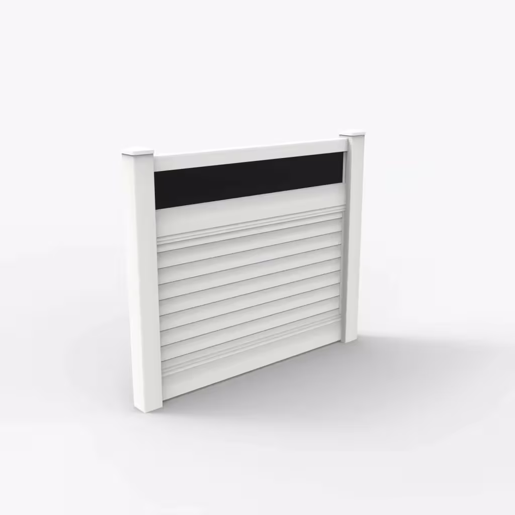 White horizontal privacy with acrylic top 5 ft fence, main view