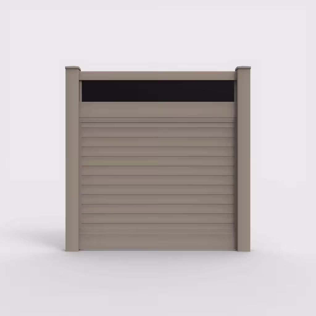 Clay horizontal privacy with acrylic top 6 ft fence, front view