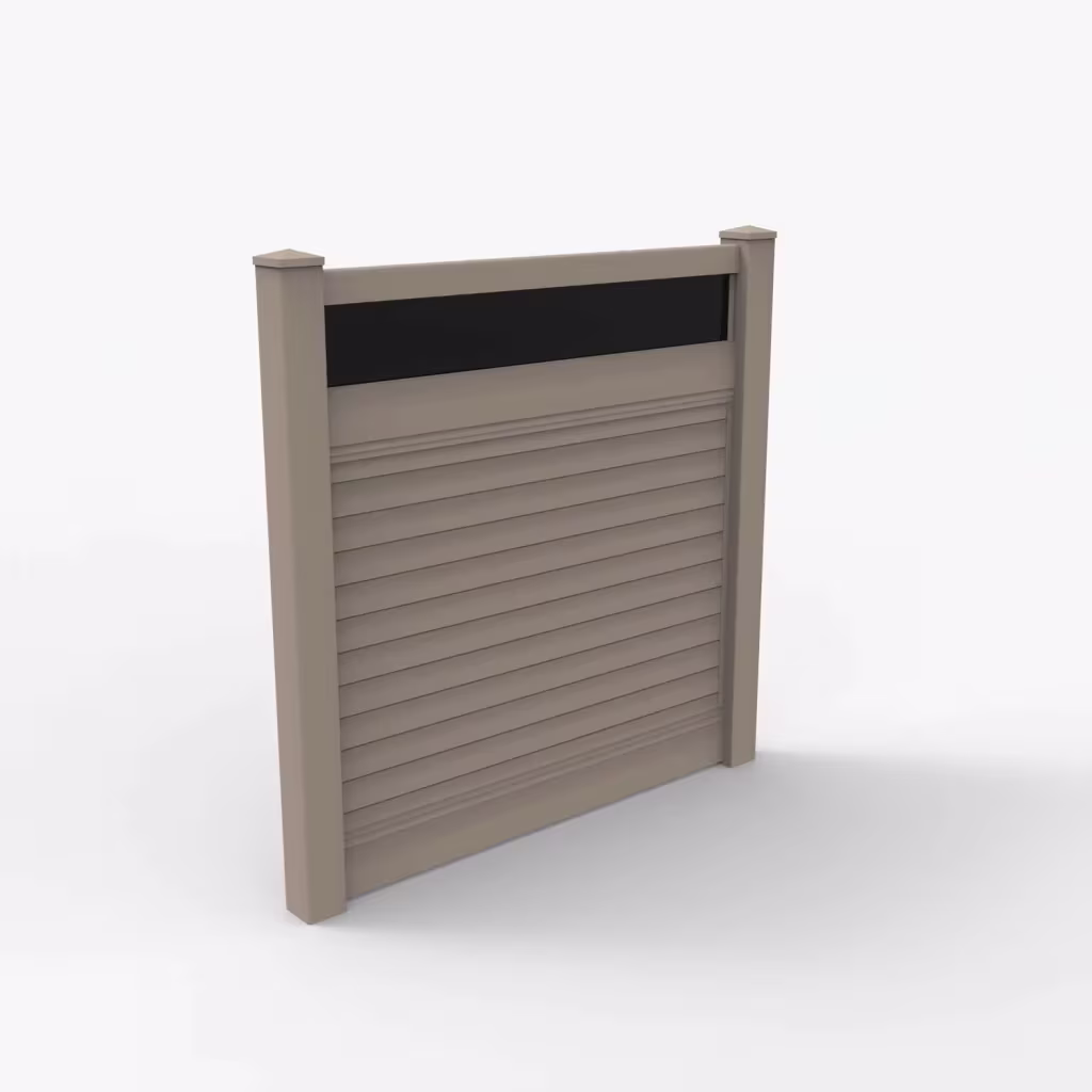 Clay horizontal privacy with acrylic top 6 ft fence, main view