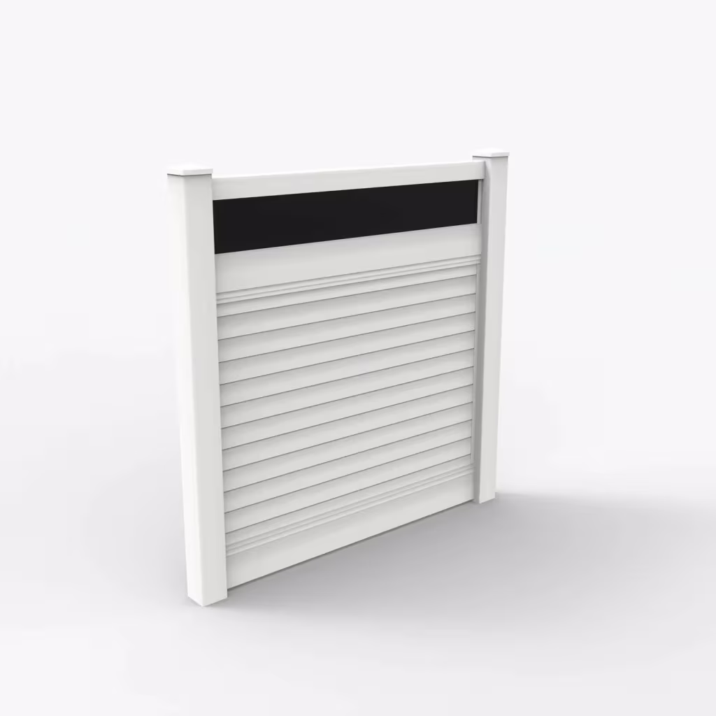 White horizontal privacy with acrylic top 6 ft fence, main view