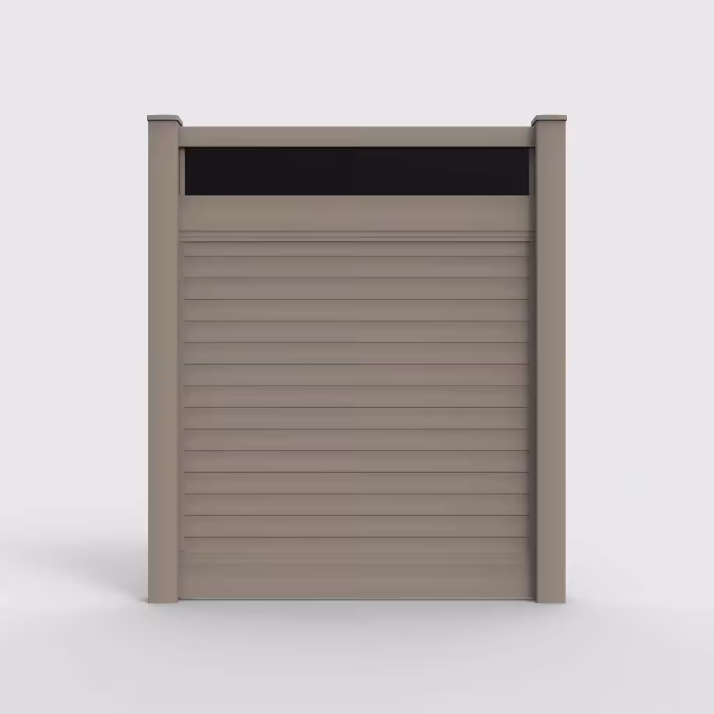 Clay horizontal privacy with acrylic top 7 ft fence, front view