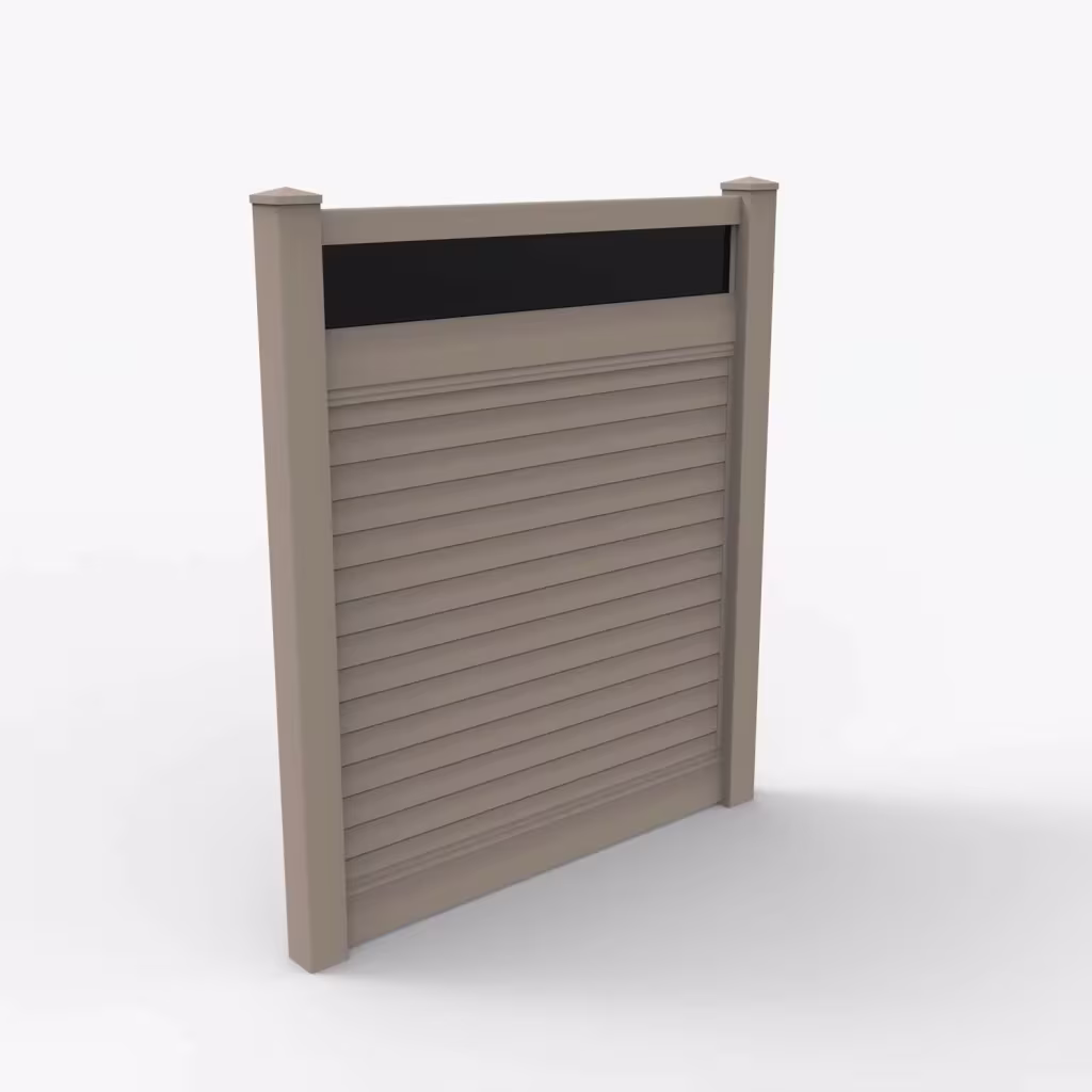 Clay horizontal privacy with acrylic top 7 ft fence, main view