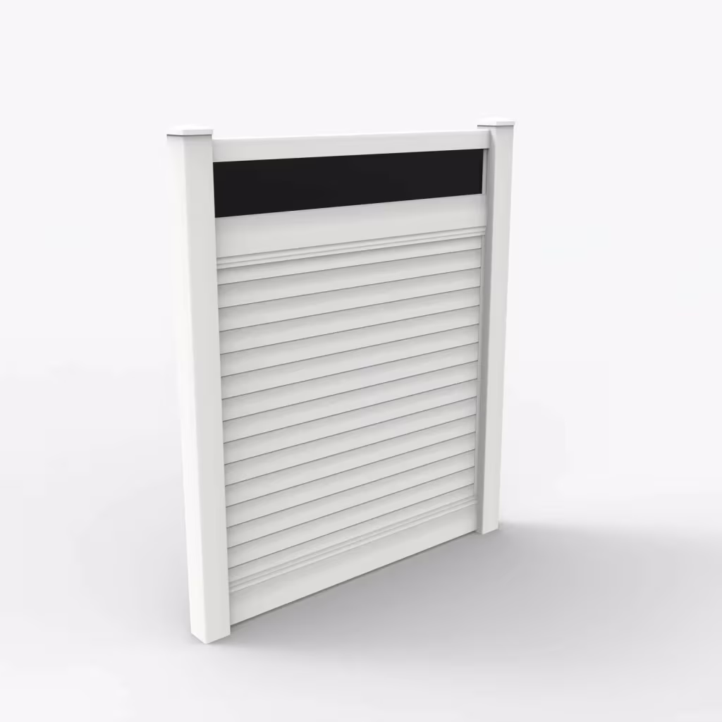 White horizontal privacy with acrylic top 7 ft fence, main view