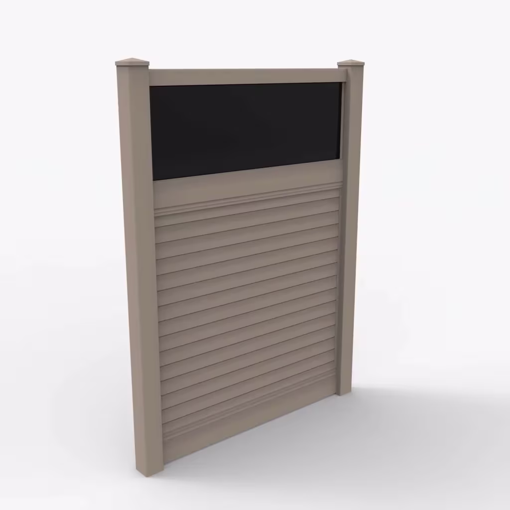 Clay horizontal privacy with acrylic top 8 ft fence, main view