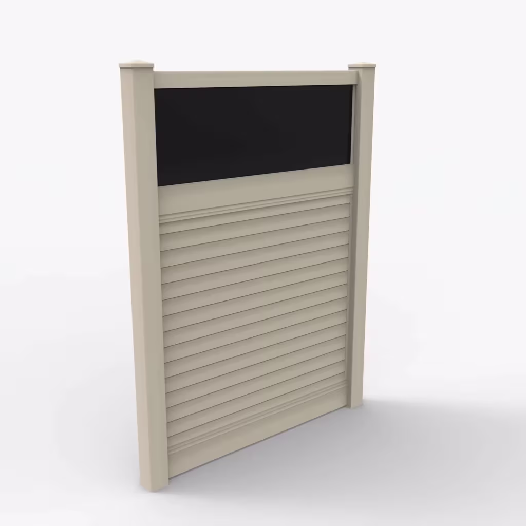 Tan horizontal privacy with acrylic top 8 ft fence, main view