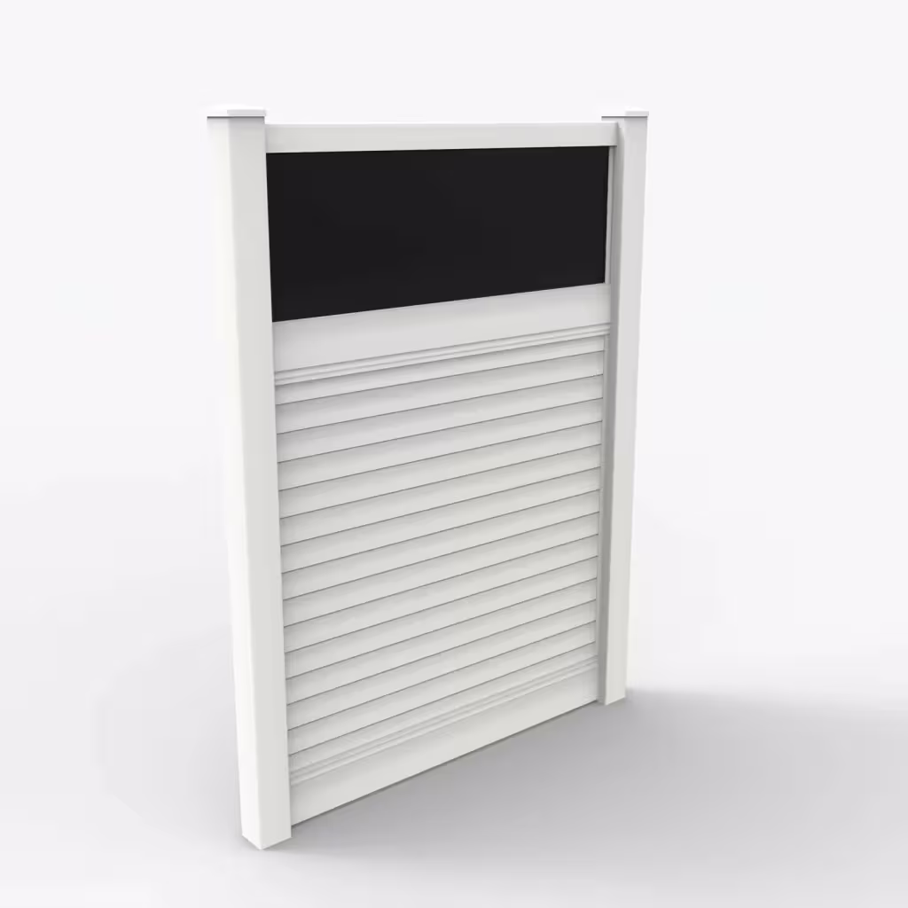 White horizontal privacy with acrylic top 8 ft fence, main view