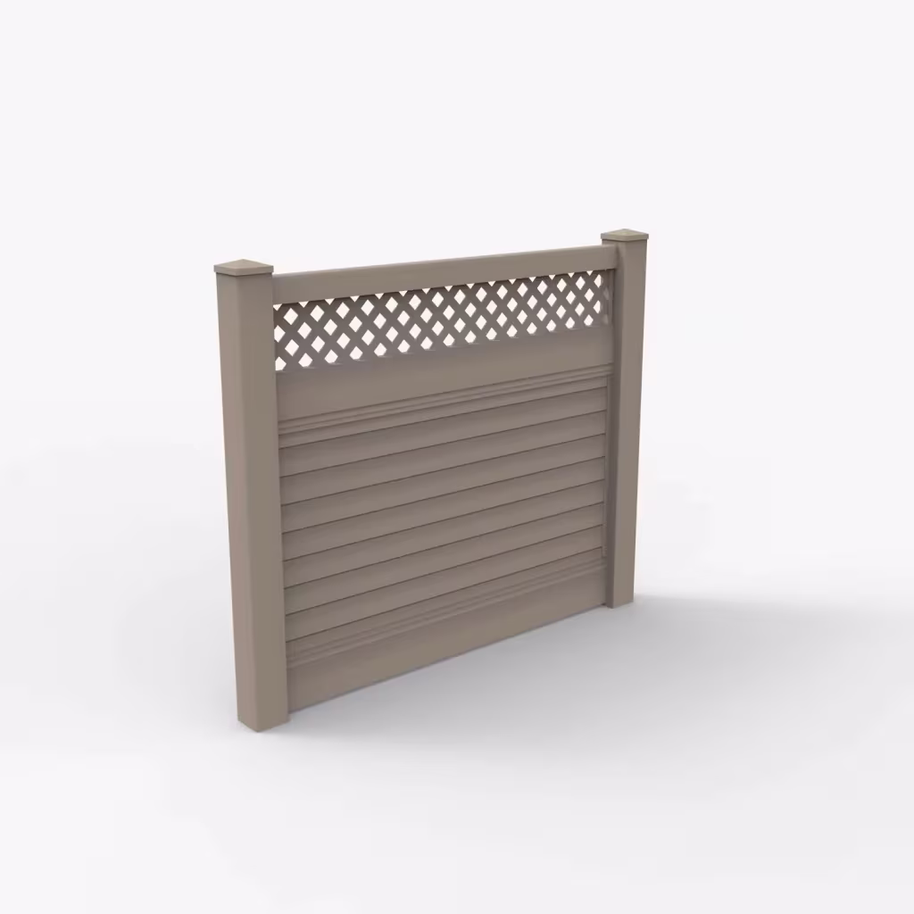 Clay horizontal privacy with lattice top 5 ft fence, main view