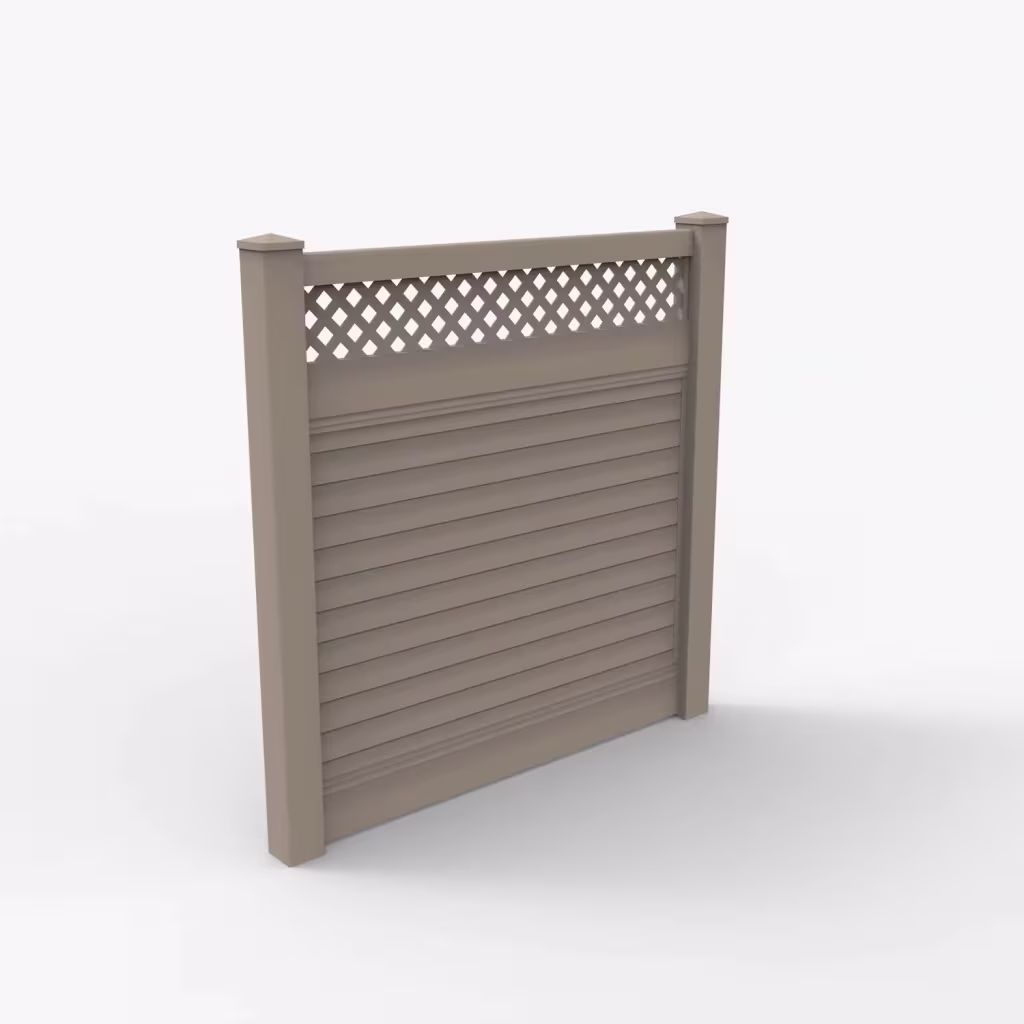 Clay horizontal privacy with lattice top 6 ft fence, main view