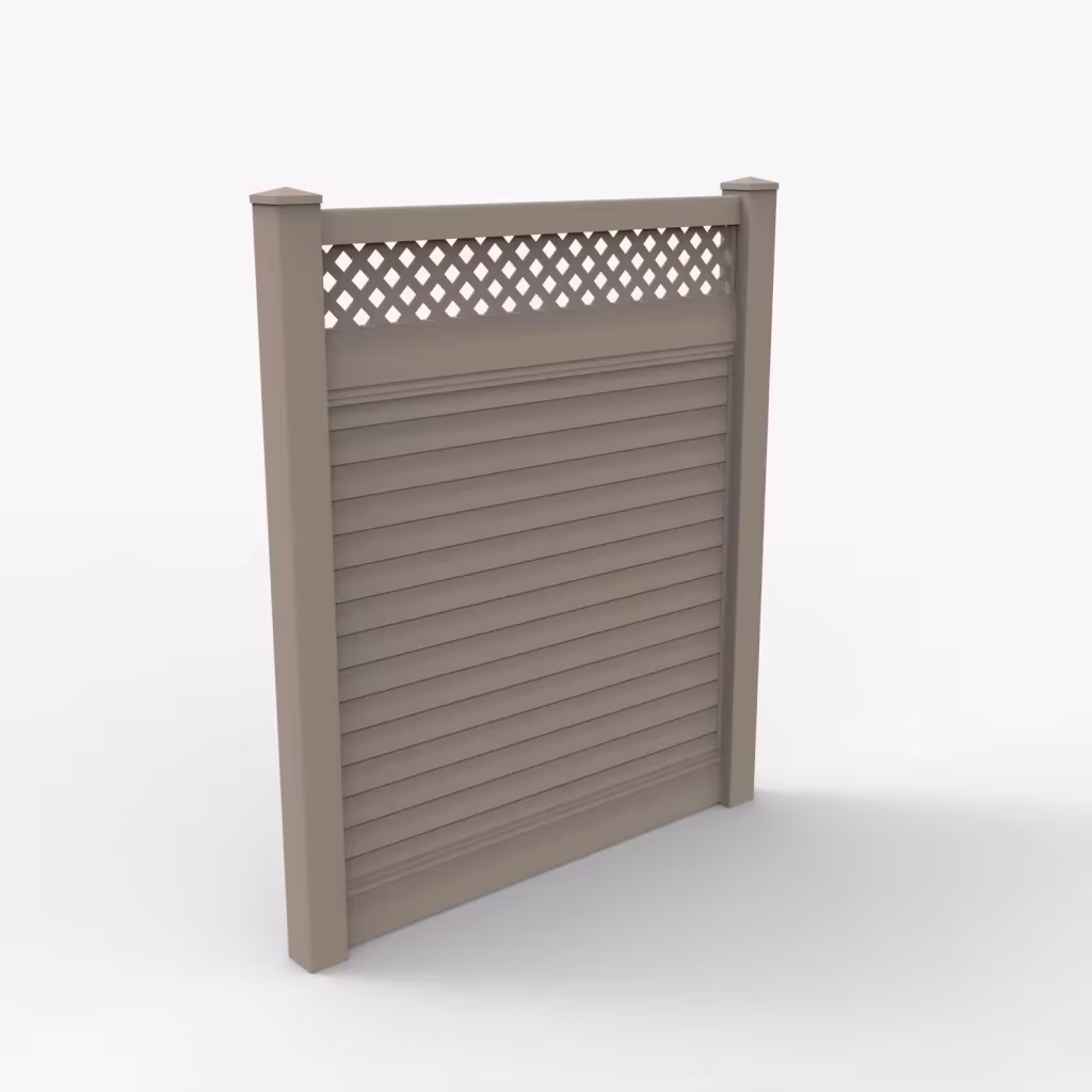 Clay horizontal privacy with lattice top 7 ft fence, main view