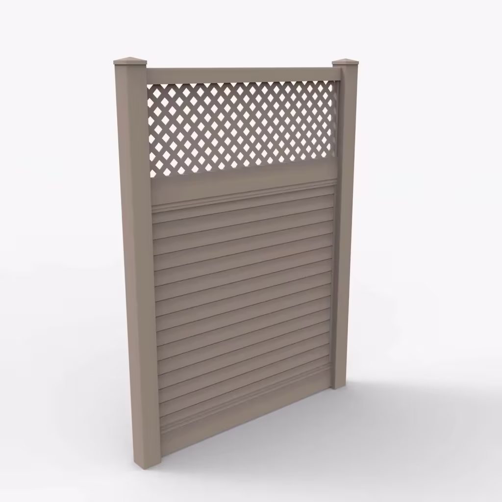 Clay horizontal privacy with lattice top 8 ft fence, main view