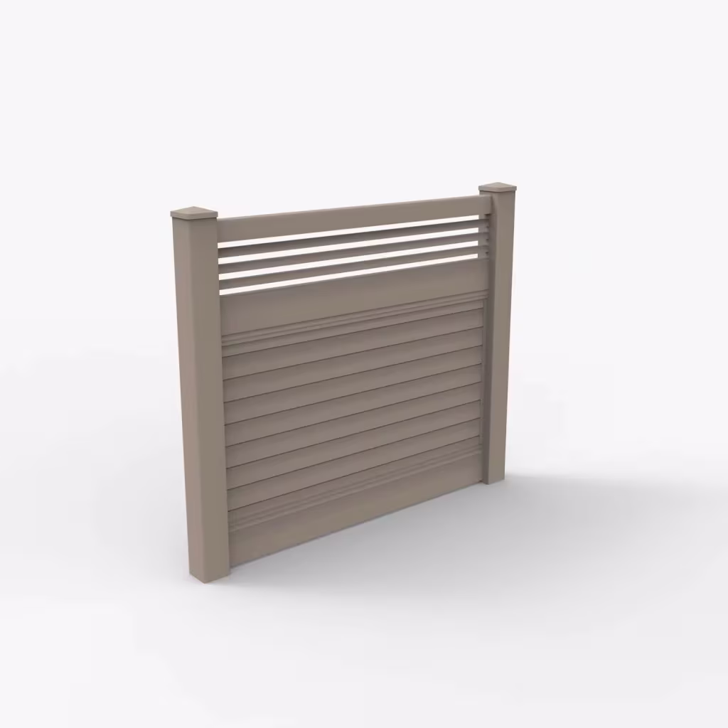 Clay horizontal privacy with picket horizontal top 5 ft fence, main view