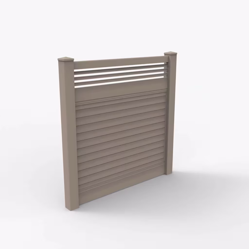 Clay horizontal privacy with picket horizontal top 6 ft fence, main view