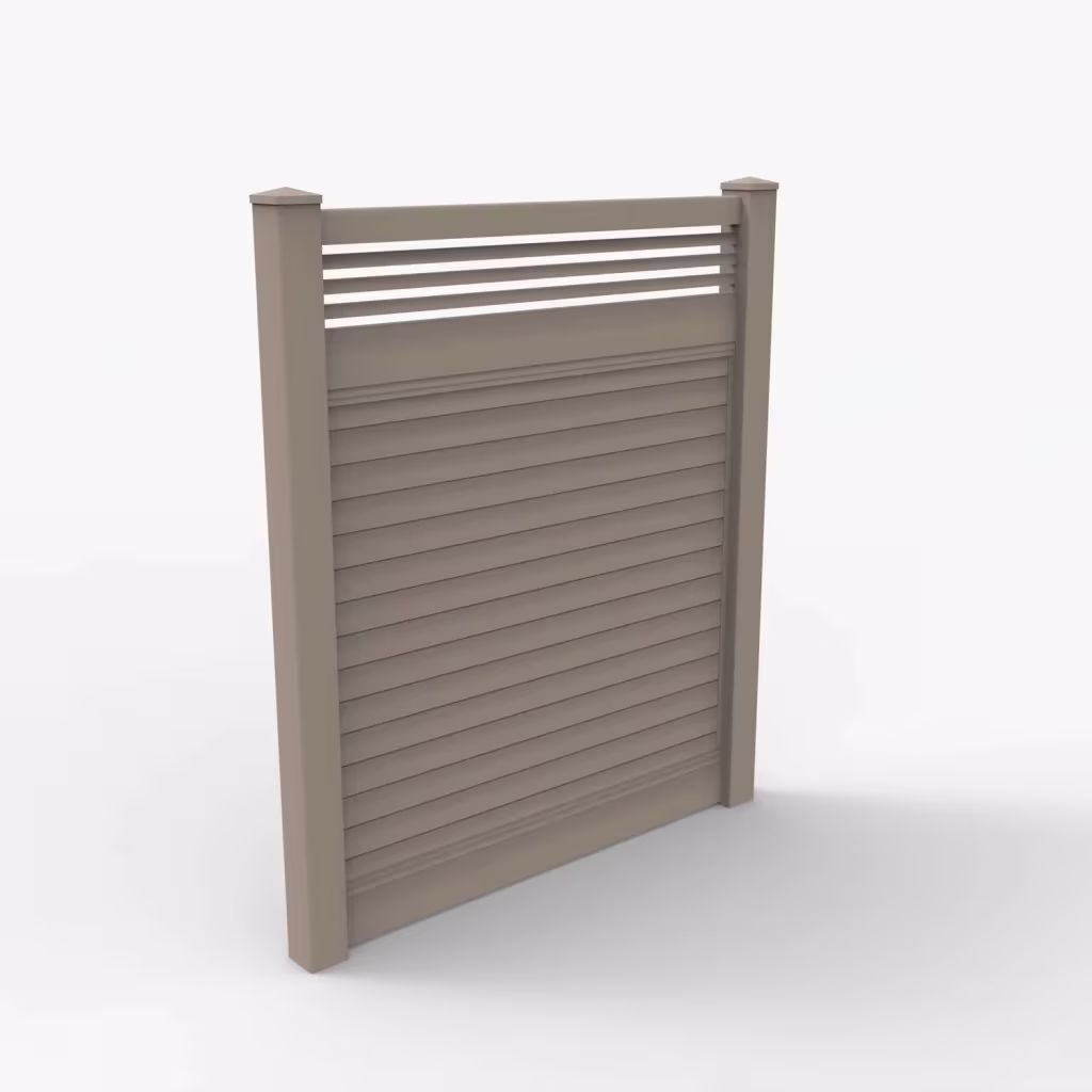 Clay horizontal privacy with picket horizontal top 7 ft fence, main view