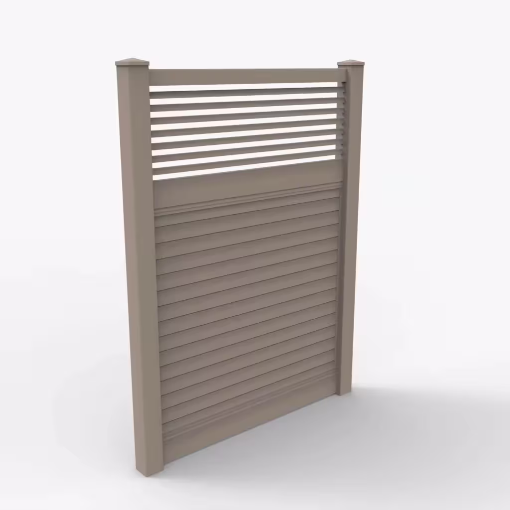 Clay horizontal privacy with picket horizontal top 8 ft fence, main view