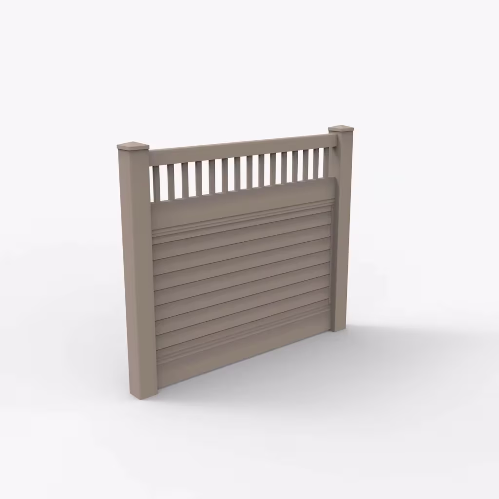 Clay horizontal privacy with picket vertical top 5 ft fence, main view