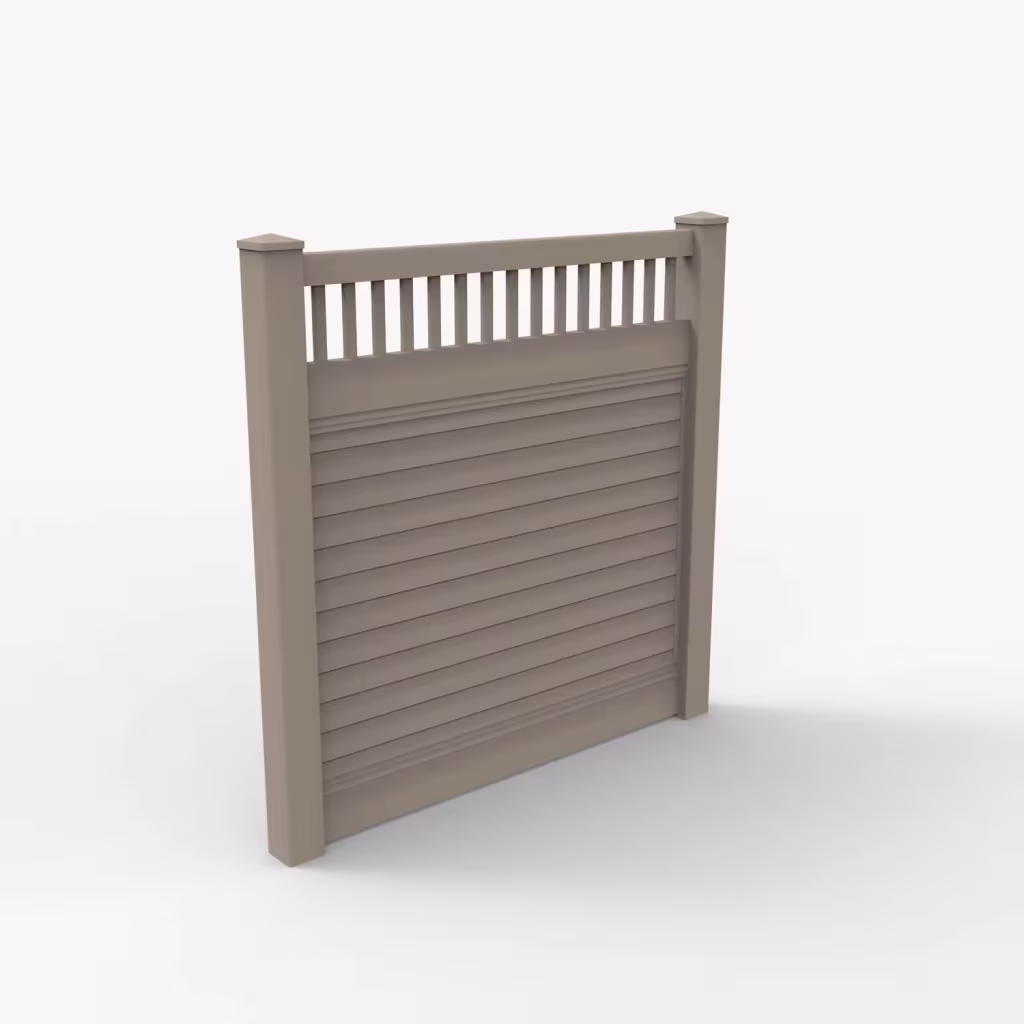 Clay horizontal privacy with picket vertical top 6 ft fence, main view