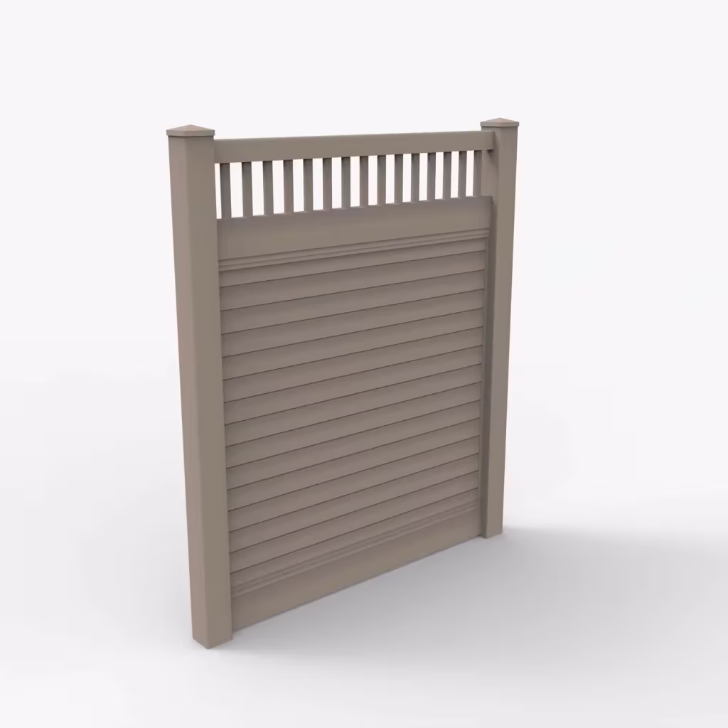 Clay horizontal privacy with picket vertical top 7 ft fence, main view