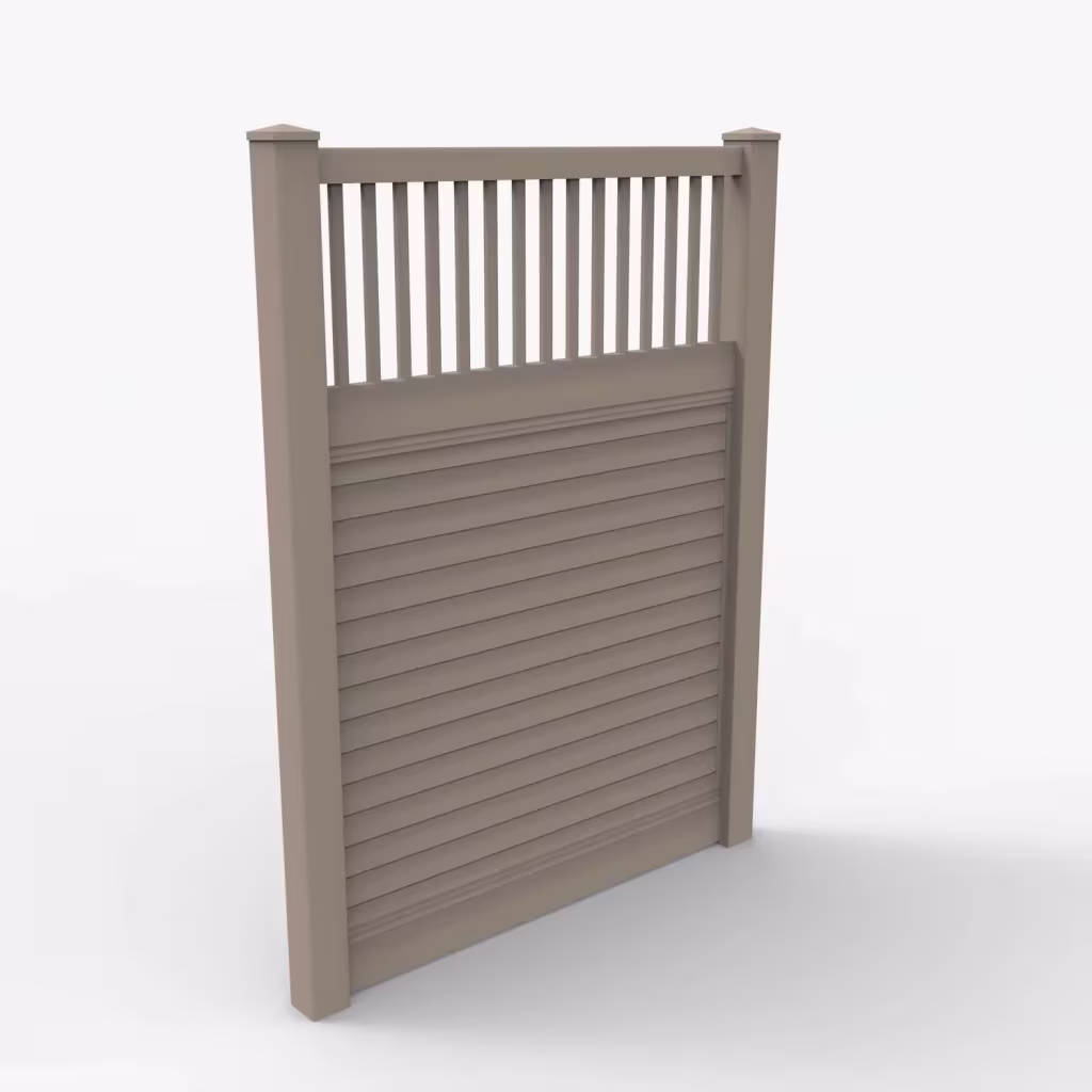Clay horizontal privacy with picket vertical top 8 ft fence, main view