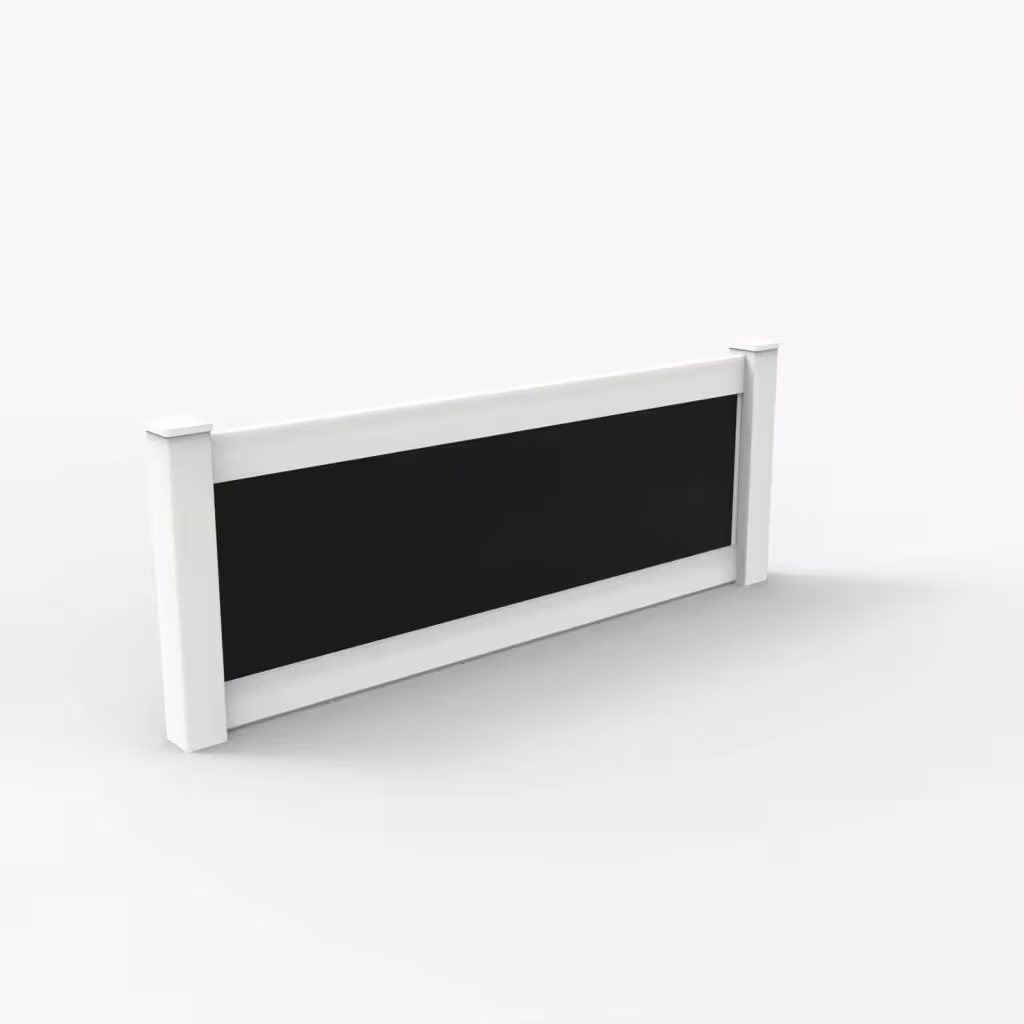 White privacy and acrylic 3 ft wall topper, main view