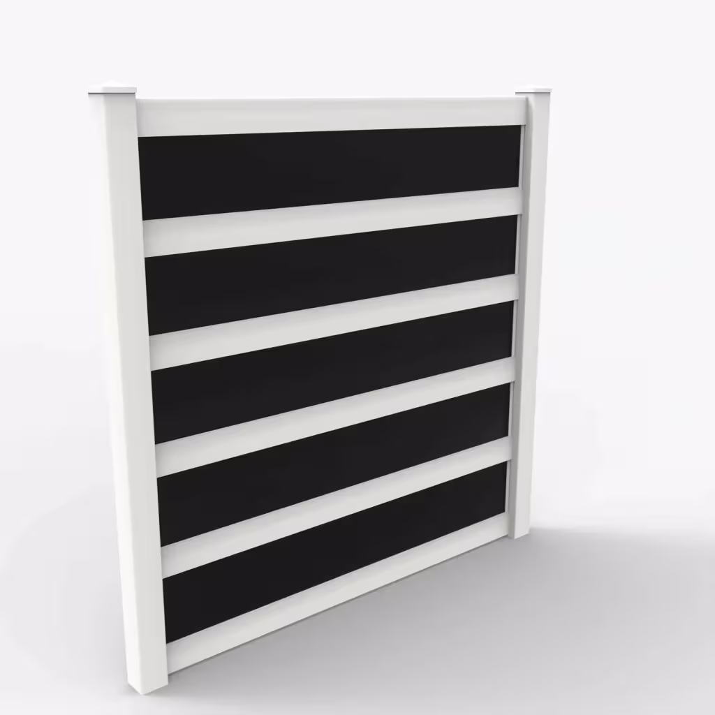 White privacy and acrylic 8 ft fence, main view