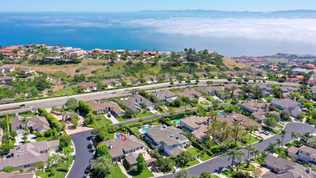 Green open spaces run through the coastal hillside community of Rolling Hills Estates