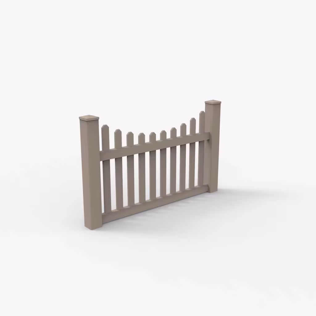 Clay scalloped picket 3.5 ft fence, main view