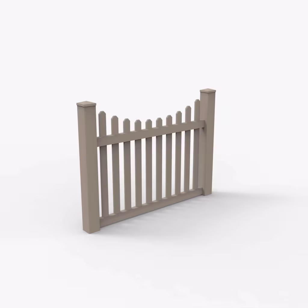 Clay scalloped picket 4 ft fence, main view