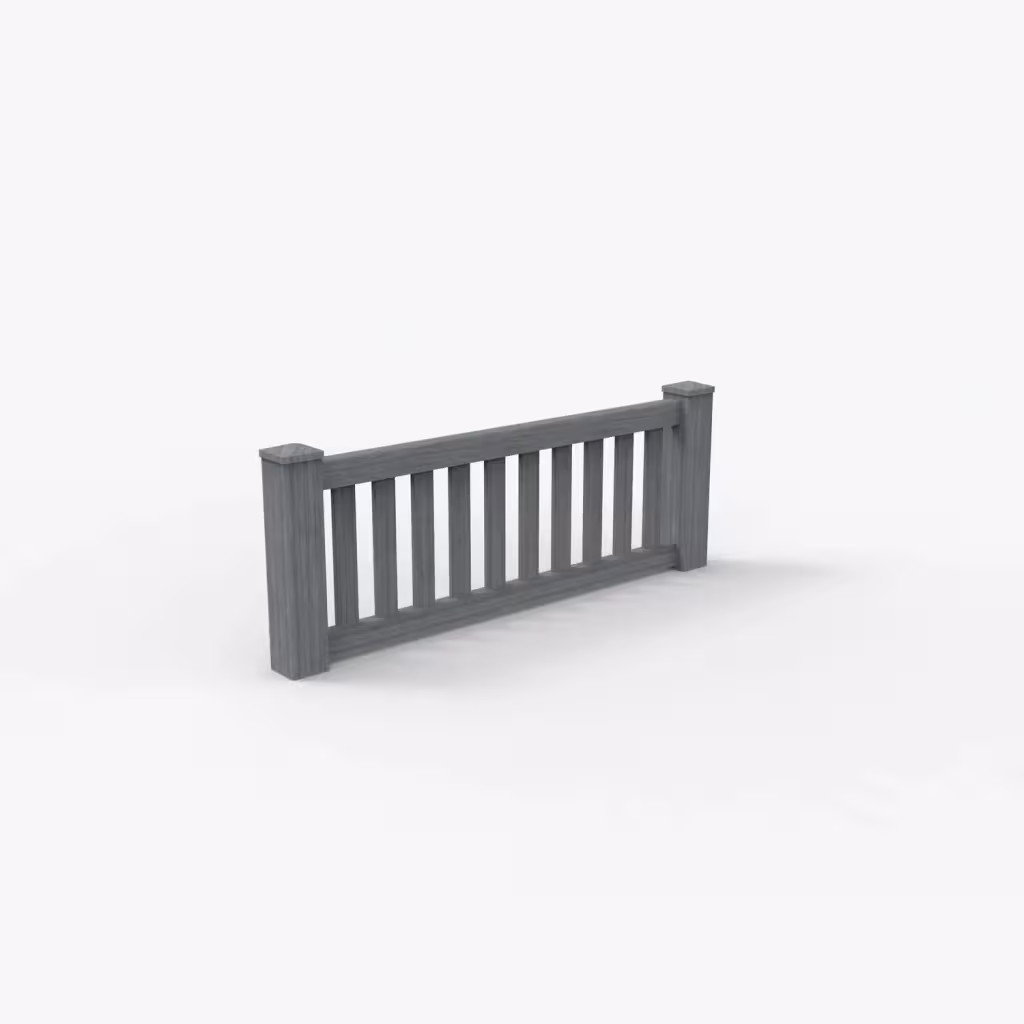 Arctic blend vertical picket 2 ft wall topper, main view