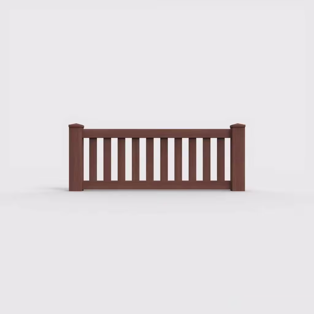 Brazilian blend vertical picket 2 ft wall topper, front view