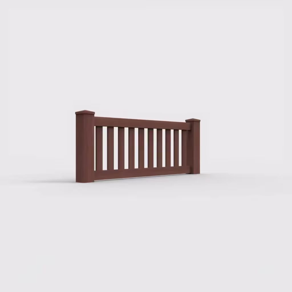 Brazilian blend vertical picket 2 ft wall topper, right-side view
