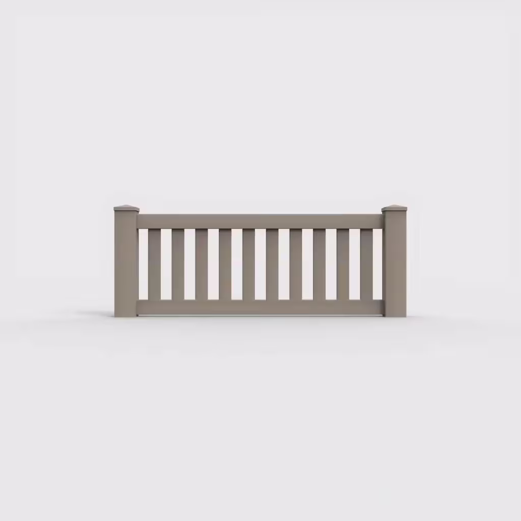 Clay vertical picket 2 ft wall topper, front view