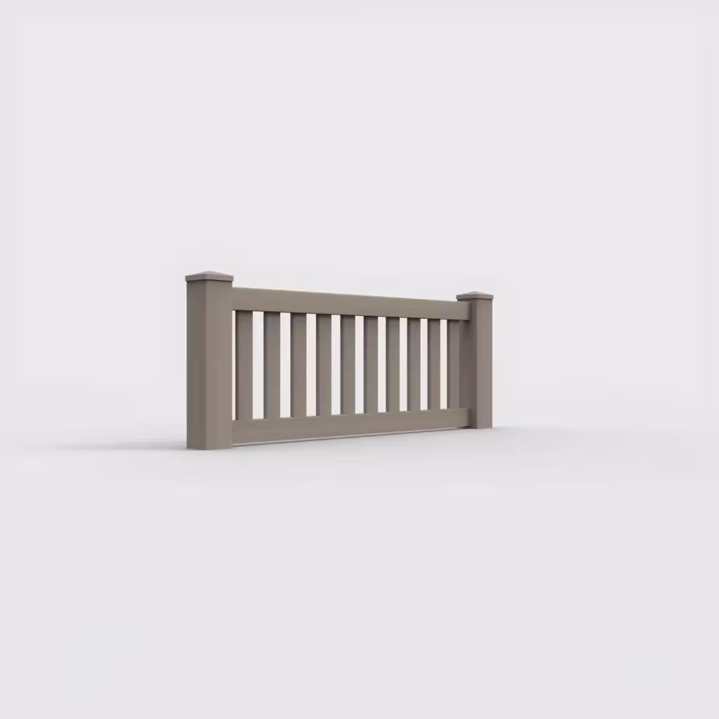 Clay vertical picket 2 ft wall topper, right-side view
