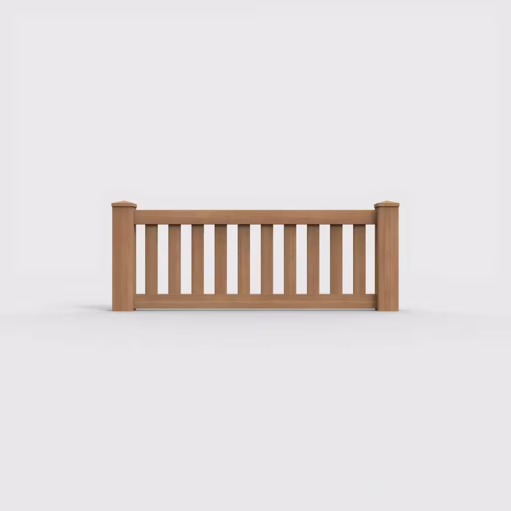 Sierra blend vertical picket 2 ft wall topper, front view