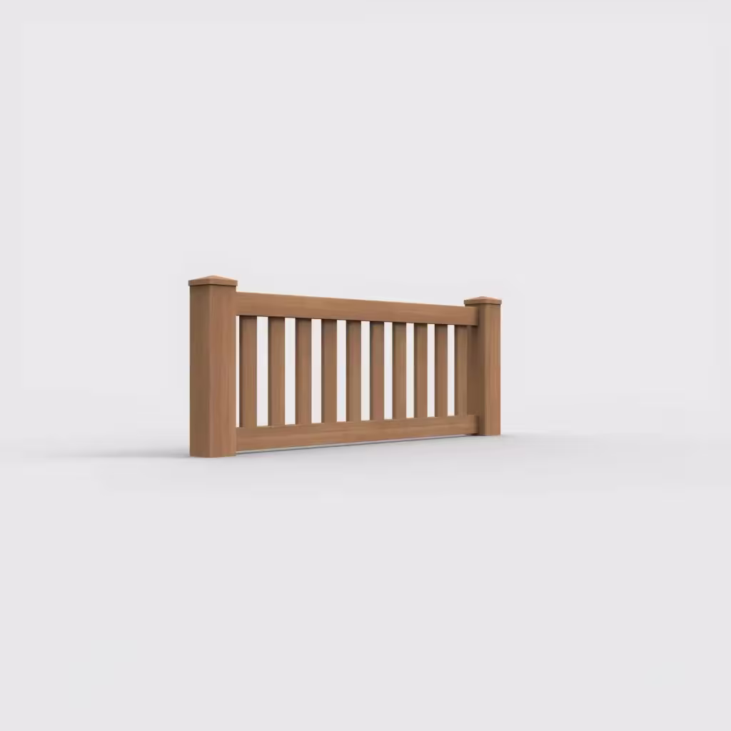 Sierra blend vertical picket 2 ft wall topper, right-side view