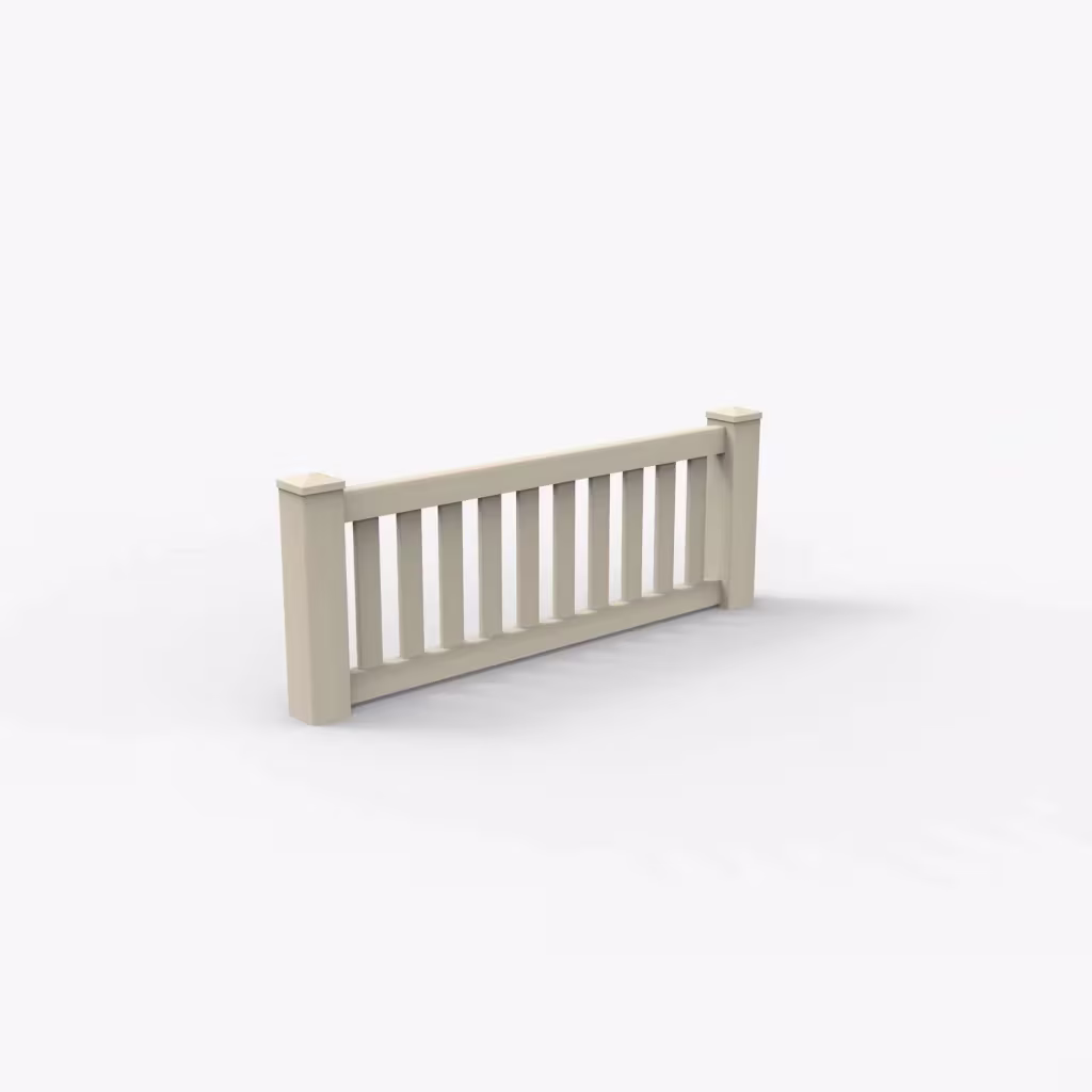 Tan vertical picket 2 ft wall topper, main view