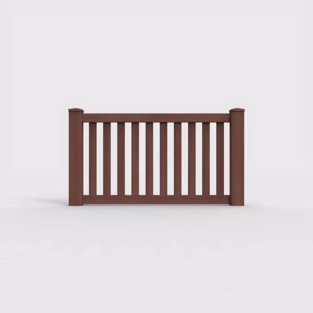 Brazilian blend vertical picket 3 ft wall topper, front view