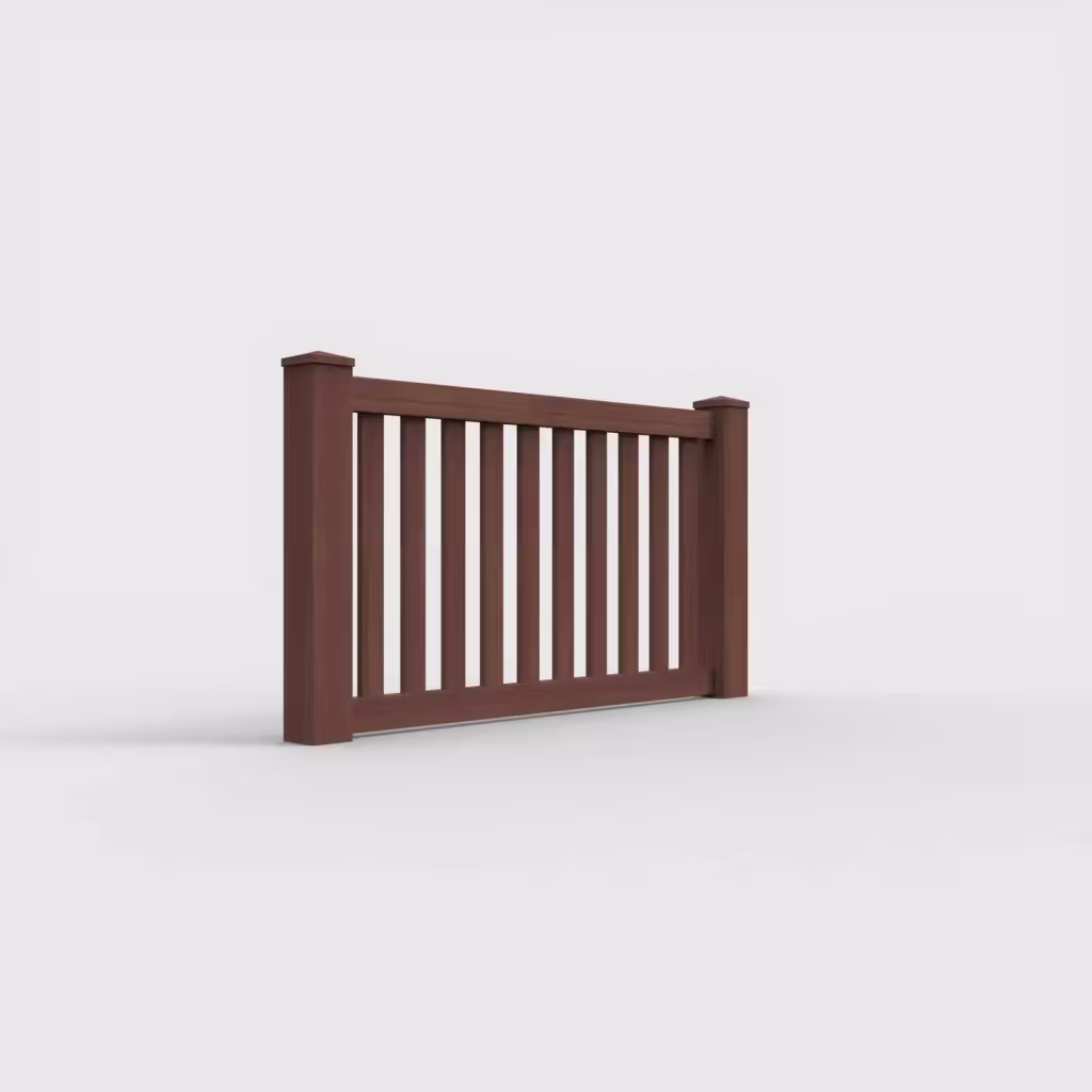 Brazilian blend vertical picket 3 ft wall topper, right-side view