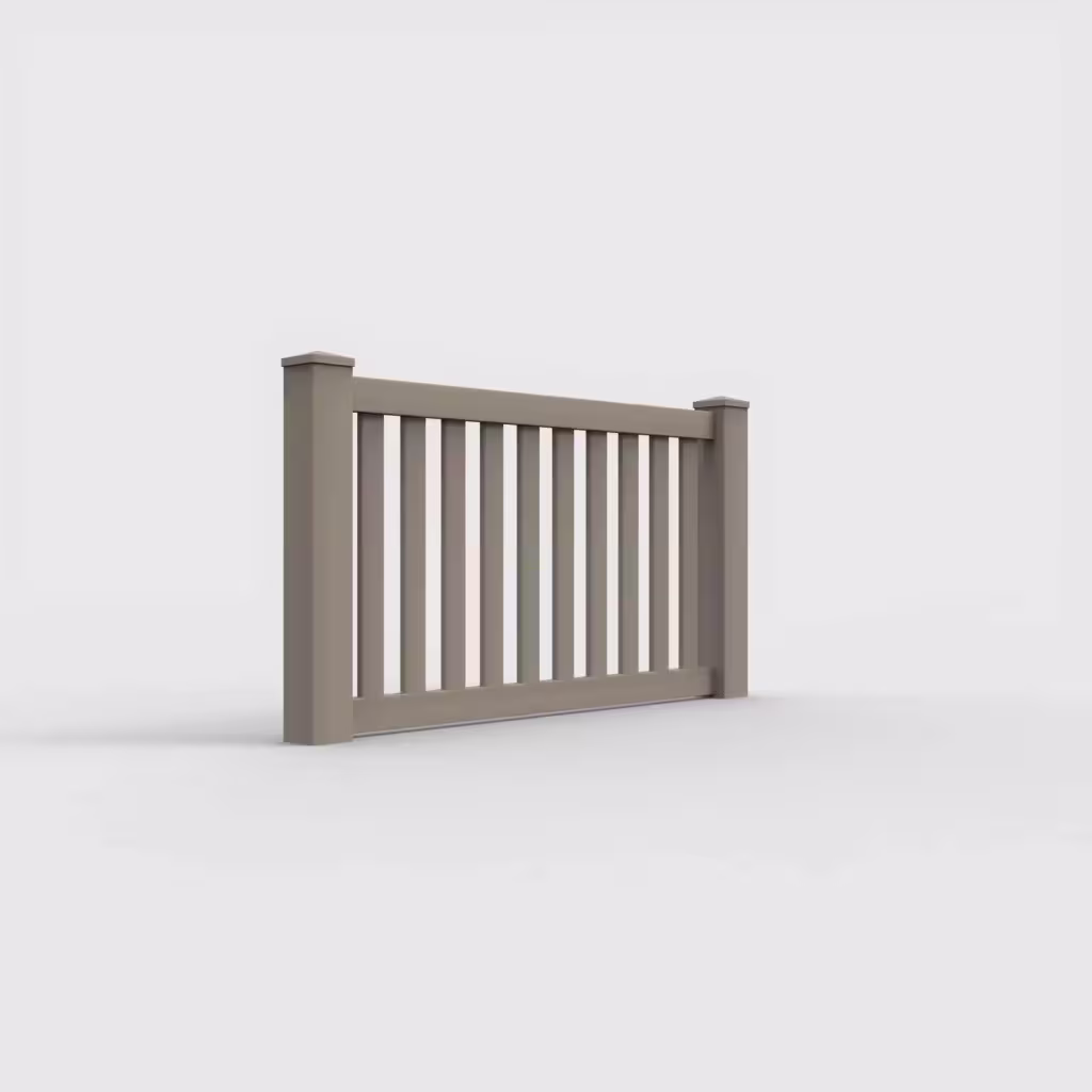 Clay vertical picket 3 ft wall topper, right-side view