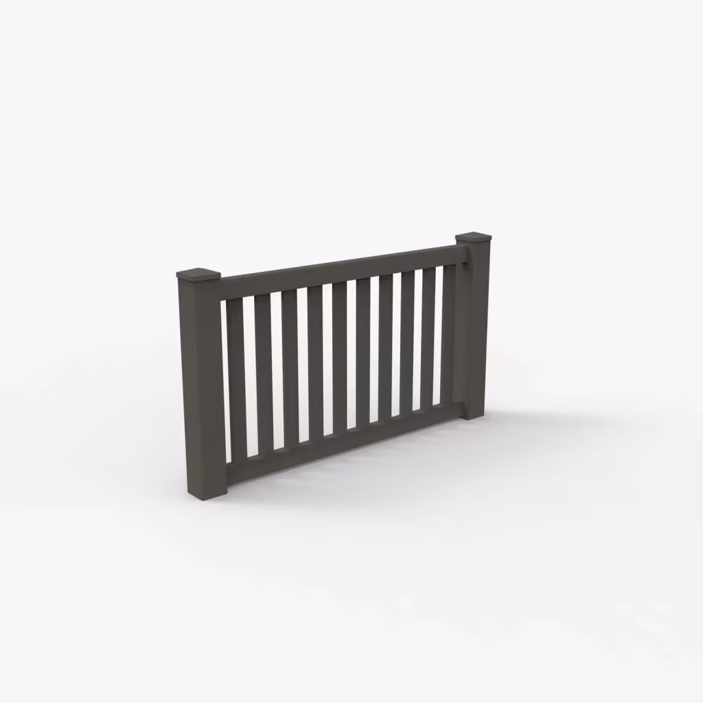 D. walnut vertical picket 3 ft wall topper, main view