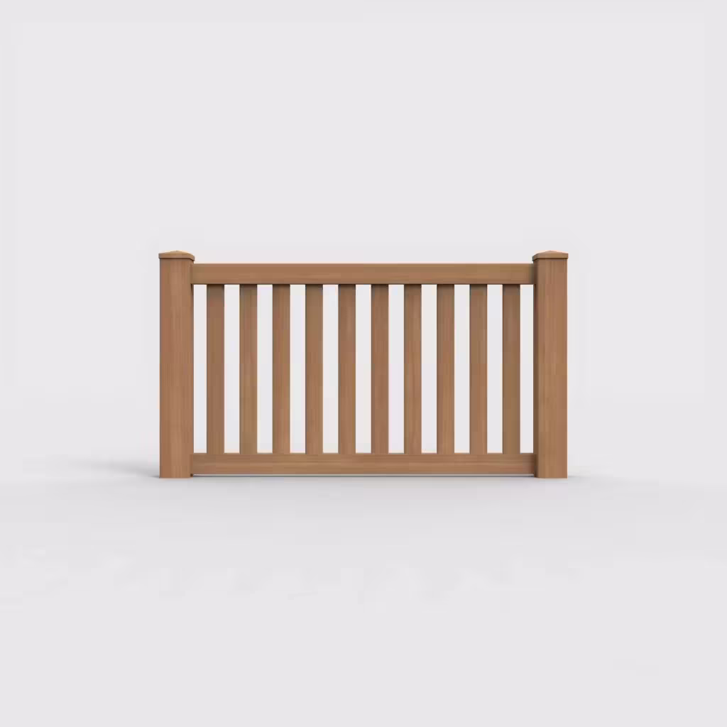 Sierra blend vertical picket 3 ft wall topper, front view