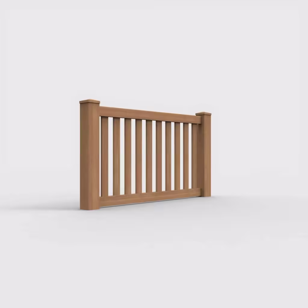 Sierra blend vertical picket 3 ft wall topper, right-side view