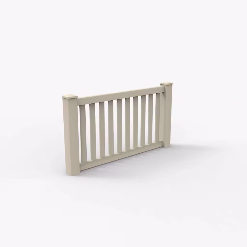 Tan vertical picket 3 ft wall topper, main view